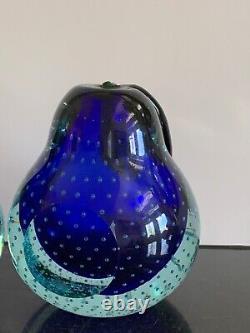 Vintage Genuine Venetian Glass Made in Murano Italy Pear Bookends