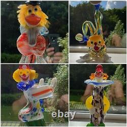 Vintage Genuine Venetian Murano Glass Clown collection 11 made in Italy rare