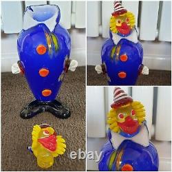 Vintage Genuine Venetian Murano Glass Clown collection 11 made in Italy rare