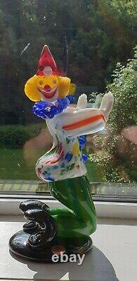 Vintage Genuine Venetian Murano Glass Clown collection 11 made in Italy rare