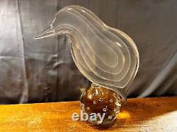 Vintage Glass Bird Sculpture by Licio Zanetti Murano Italy Art