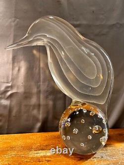 Vintage Glass Bird Sculpture by Licio Zanetti Murano Italy Art