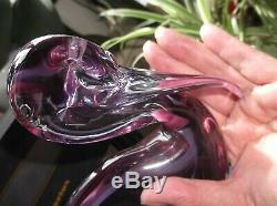 Vintage Glass Murano Heron Alexandrite Signed Zanetti Lilac Pink Glow 13 High