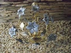 Vintage Gold Italian Murano Venini Art Glass chandelier, 4 light