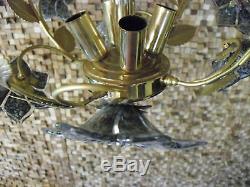 Vintage Gold Italian Murano Venini Art Glass chandelier, 4 light