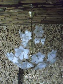 Vintage Gold Italian Murano Venini Art Glass chandelier, Ø 50 cm
