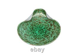 Vintage Green Aventurine Murano Glass Dish