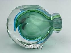 Vintage Green Swirl Murano Sommerso Glass Perfume Bottle