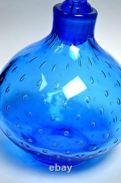 Vintage HAND BLOWN Art Glass Bottle Murano Decanter Italy (RF-FR12)