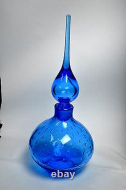 Vintage HAND BLOWN Art Glass Bottle Murano Decanter Italy (RF-FR12)