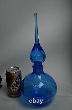 Vintage HAND BLOWN Art Glass Bottle Murano Decanter Italy (RF-FR12)