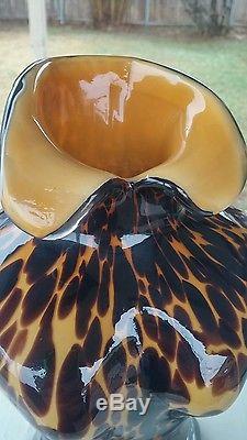 Vintage Hand Blown Art Glass Female Nude Body Torso Glass Vase LEOPARD Murano