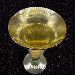 Vintage Hand Blown Blenko Footed Trumpet Vase Amber Large 11T 8W