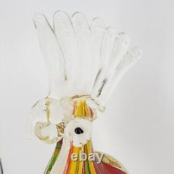 Vintage Hand Blown Glass MURANO COLORFUL COCKATOO Bird Figurine, Italy