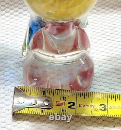 Vintage Hand Blown Murano Art Glass Blue / Yellow / Red Hummingbird Figurine Lrg