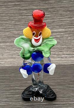 Vintage Hand Blown Murano Glass Clown Collectable