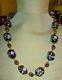 Vintage Hand Made Murano Glass Venitian Roses Necklace 16 Signed Italy