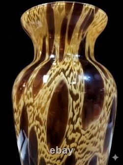 Vintage HandBlown Maestri Vetrai Murano Style Art Glass Tall Vase 13.5