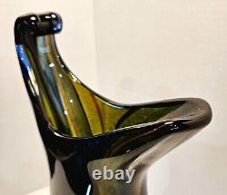 Vintage Heavy Murano Twist Swirl Glass Vase