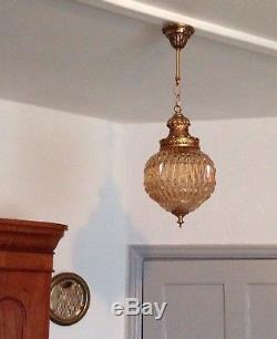 Vintage Hollywood Baroque Murano Italian Glass Chandelier Ceiling Light Pendant