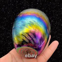 Vintage Iridescent Hand Blown Mt. St. Helens Glass Eye Studios Vase MSH 1999