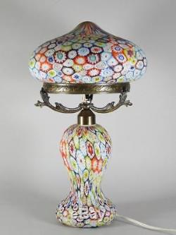 Vintage Italian Fratelli Toso Millefiori Mushroom Murano Glass Lamp 17