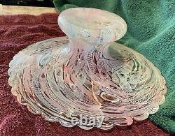 Vintage Italian Latticino Glass Bowl (murano) 12-1/2 Wide Pastel & Metallic