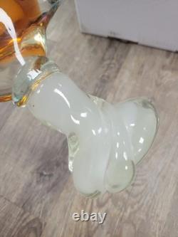 Vintage Italian MURANO Glass Fish Figurine Pedestal 12.5 Art Glass Deco