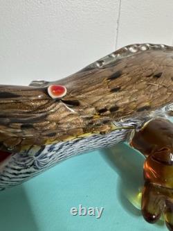 Vintage Italian Murano 70s Art Glass Alligator Sculpture