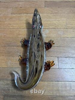 Vintage Italian Murano 70s Art Glass Alligator Sculpture