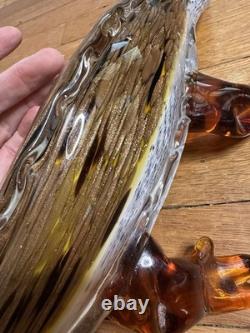 Vintage Italian Murano 70s Art Glass Alligator Sculpture