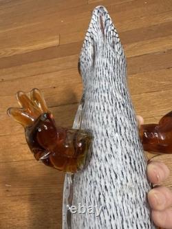 Vintage Italian Murano 70s Art Glass Alligator Sculpture