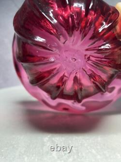 Vintage Italian Murano Archimede Seguso Pink Glass Shell Bowl One Of A Kind