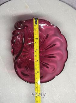 Vintage Italian Murano Archimede Seguso Pink Glass Shell Bowl One Of A Kind