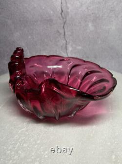 Vintage Italian Murano Archimede Seguso Pink Glass Shell Bowl One Of A Kind