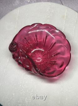 Vintage Italian Murano Archimede Seguso Pink Glass Shell Bowl One Of A Kind