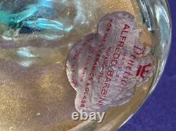Vintage Italian Murano Art Glass Alfredo Barbino Label Blue Green Sea Foam Fish