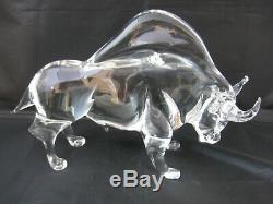 Vintage Italian Murano Art Glass Bull Signed Licio Zanetti 13 Sculpture HUGE