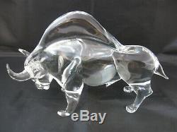 Vintage Italian Murano Art Glass Bull Signed Licio Zanetti 13 Sculpture HUGE