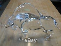 Vintage Italian Murano Art Glass Bull Signed Licio Zanetti 13 Sculpture HUGE