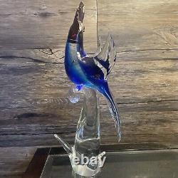 Vintage Italian Murano Art Glass Cockatoo/ Parrot sculpture Blue And Red