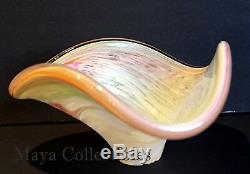 Vintage Italian Murano Art Glass Free-Form Sculpture Bowl Pastel Swirl 10