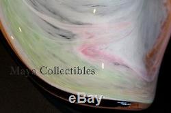 Vintage Italian Murano Art Glass Free-Form Sculpture Bowl Pastel Swirl 10