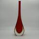 Vintage Italian Murano Art Glass Sommerso Teardrop Vase By Formia Flavio Poli