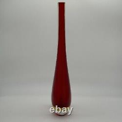 Vintage Italian Murano Art Glass Sommerso Teardrop Vase By Formia Flavio Poli