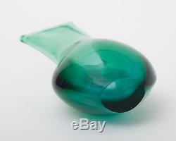 Vintage Italian Murano Art Glass Sommerso Vase with Sheared Sides c1960