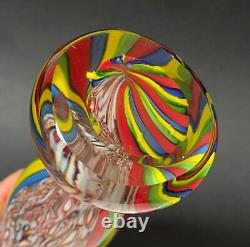 Vintage Italian Murano Art Glass Vibrant Striped Bird Figurine Sculpture