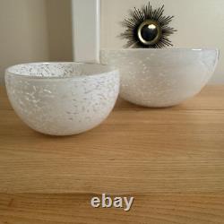 Vintage Italian Murano Aventurine Glass Bowl Set 12? & 8