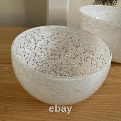 Vintage Italian Murano Aventurine Glass Bowl Set 12? & 8