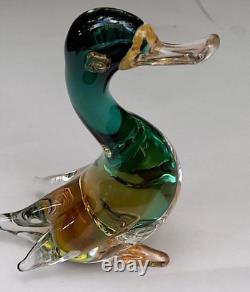 Vintage Italian Murano Duck Goose Art Glass by Alfredo Barbini Large 8 Rare